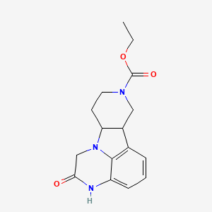 molecular formula C16H19N3O3 B14790840 ethyl (10R,15S)-3-oxo-1,4,12-triazatetracyclo[7.6.1.0,(1).0(1),(1)]hexadeca-5,7,9(16)-triene-12-carboxylate 