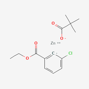 molecular formula C14H17ClO4Zn B14790844 zinc;2,2-dimethylpropanoate;ethyl 3-chlorobenzene-2-ide-1-carboxylate 