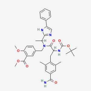 molecular formula C38H45N5O7 B14790905 methyl 5-[[[3-(4-carbamoyl-2,6-dimethylphenyl)-2-[(2-methylpropan-2-yl)oxycarbonylamino]propanoyl]-[1-(5-phenyl-1H-imidazol-2-yl)ethyl]amino]methyl]-2-methoxybenzoate 