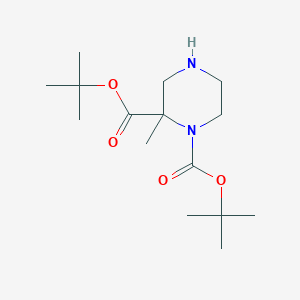 molecular formula C15H28N2O4 B14791030 Di-tert-Butyl 2-methylpiperazine-1,2-dicarboxylate 