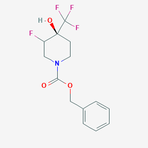 molecular formula C14H15F4NO3 B14791190 benzyl (4S)-3-fluoro-4-hydroxy-4-(trifluoromethyl)piperidine-1-carboxylate 
