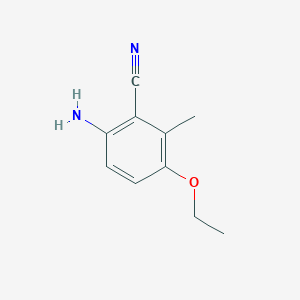 molecular formula C10H12N2O B14791230 Benzonitrile, 6-amino-3-ethoxy-2-methyl- 
