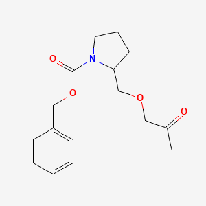 molecular formula C16H21NO4 B14791253 Benzyl 2-(2-oxopropoxymethyl)pyrrolidine-1-carboxylate 