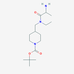 molecular formula C16H31N3O3 B14791272 (S)-tert-Butyl 4-((2-amino-N-ethylpropanamido)methyl)piperidine-1-carboxylate 