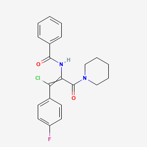 molecular formula C21H20ClFN2O2 B14791369 N-[1-chloro-1-(4-fluorophenyl)-3-oxo-3-piperidin-1-ylprop-1-en-2-yl]benzamide 