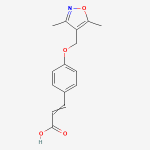 molecular formula C15H15NO4 B14791459 3-[4-[(3,5-Dimethyl-1,2-oxazol-4-yl)methoxy]phenyl]prop-2-enoic acid 
