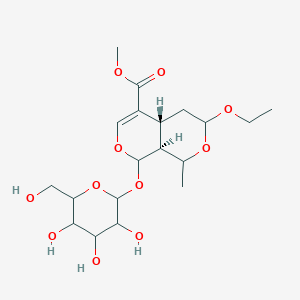 molecular formula C19H30O11 B14791496 methyl (4aR,8aS)-3-ethoxy-1-methyl-8-[3,4,5-trihydroxy-6-(hydroxymethyl)oxan-2-yl]oxy-1,3,4,4a,8,8a-hexahydropyrano[3,4-c]pyran-5-carboxylate 