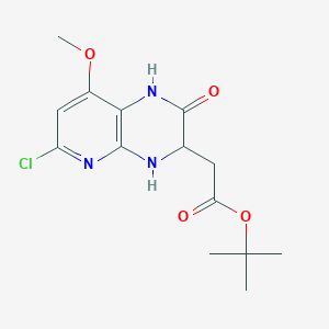 molecular formula C14H18ClN3O4 B14791500 tert-butyl 2-(6-chloro-8-methoxy-2-oxo-3,4-dihydro-1H-pyrido[2,3-b]pyrazin-3-yl)acetate 