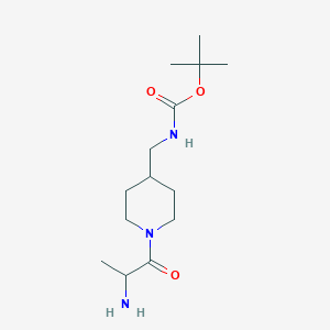 molecular formula C14H27N3O3 B14791529 tert-butyl N-[[1-(2-aminopropanoyl)piperidin-4-yl]methyl]carbamate 