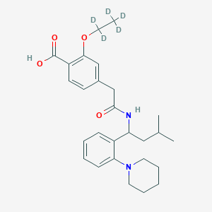 molecular formula C27H36N2O4 B14791537 4-[2-[[3-methyl-1-(2-piperidin-1-ylphenyl)butyl]amino]-2-oxoethyl]-2-(1,1,2,2,2-pentadeuterioethoxy)benzoic acid 