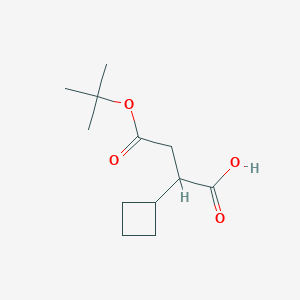 molecular formula C12H20O4 B14791546 2-Cyclobutyl-4-[(2-methylpropan-2-yl)oxy]-4-oxobutanoic acid 