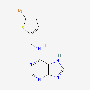 molecular formula C10H8BrN5S B14791560 n-((5-Bromothiophen-2-yl)methyl)-7h-purin-6-amine 