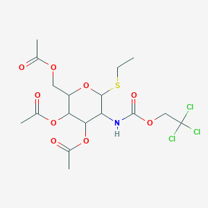 molecular formula C17H24Cl3NO9S B14791582 ethyl 3,4,6-tri-O-acetyl-2-deoxy-1-thio-2-(2,2,2-trichloroethoxycarbonylamino)-beta-D-glucopyranoside 