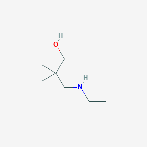molecular formula C7H15NO B14791608 Cyclopropanemethanol, 1-[(ethylamino)methyl]- 