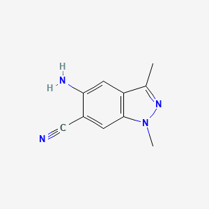 molecular formula C10H10N4 B14791643 1H-Indazole-6-carbonitrile, 5-amino-1,3-dimethyl- 
