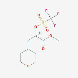 molecular formula C10H15F3O6S B14791661 Methyl 3-(oxan-4-yl)-2-(trifluoromethylsulfonyloxy)propanoate 