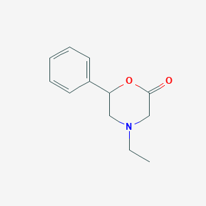 molecular formula C12H15NO2 B14791682 (S)-4-Ethyl-6-phenylmorpholin-2-one 