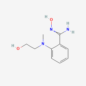 molecular formula C10H15N3O2 B14791689 N'-hydroxy-2-[(2-hydroxyethyl)(methyl)amino]benzene-1-carboximidamide 