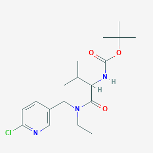 molecular formula C18H28ClN3O3 B14791697 tert-butyl N-[1-[(6-chloropyridin-3-yl)methyl-ethylamino]-3-methyl-1-oxobutan-2-yl]carbamate 
