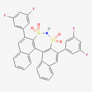 molecular formula C32H17F4NO4S2 B14791727 10,16-bis(3,5-difluorophenyl)-12λ6,14λ6-dithia-13-azapentacyclo[13.8.0.02,11.03,8.018,23]tricosa-1(15),2(11),3,5,7,9,16,18,20,22-decaene 12,12,14,14-tetraoxide 