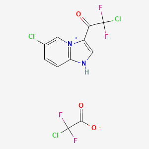 molecular formula C11H5Cl3F4N2O3 B14791772 2-chloro-1-(6-chloro-1H-imidazo[1,2-a]pyridin-4-ium-3-yl)-2,2-difluoroethanone;2-chloro-2,2-difluoroacetate 