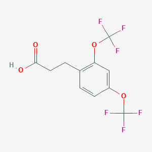 molecular formula C11H8F6O4 B14791775 (2,4-Bis(trifluoromethoxy)phenyl)propanoic acid 