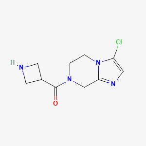 molecular formula C10H13ClN4O B1479178 azetidin-3-yl(3-chloro-5,6-dihydroimidazo[1,2-a]pyrazin-7(8H)-yl)methanone CAS No. 2098103-97-8