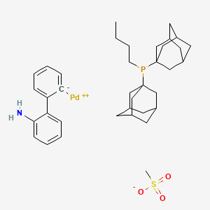 molecular formula C37H52NO3PPdS B14791837 Bis(1-adamantyl)-butylphosphane;methanesulfonate;palladium(2+);2-phenylaniline 