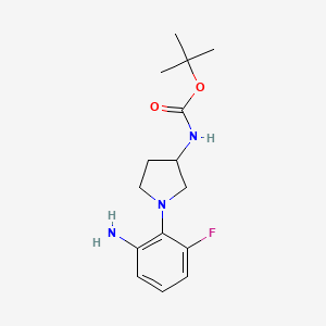 molecular formula C15H22FN3O2 B14791851 tert-butyl N-[1-(2-amino-6-fluorophenyl)pyrrolidin-3-yl]carbamate 