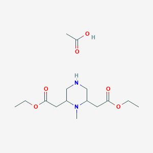molecular formula C15H28N2O6 B14791904 Diethyl 2,2'-((2R,6S)-1-methylpiperazine-2,6-diyl)diacetate acetate 