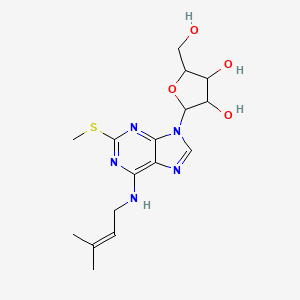 molecular formula C16H23N5O4S B14791905 (2R,3S,4R,5R)-2-(hydroxymethyl)-5-{6-[(3-methylbut-2-en-1-yl)amino]-2-(methylsulfanyl)-9H-purin-9-yl}oxolane-3,4-diol 