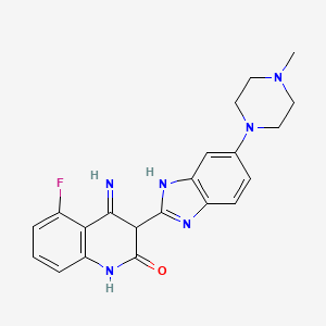 molecular formula C21H21FN6O B14791913 5-fluoro-4-imino-3-[6-(4-methylpiperazin-1-yl)-1H-benzimidazol-2-yl]-1H-quinolin-2-one 