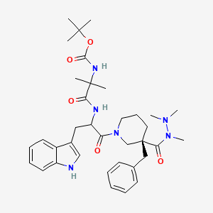 molecular formula C36H50N6O5 B14791923 tert-butyl N-[1-[[1-[(3R)-3-benzyl-3-[dimethylamino(methyl)carbamoyl]piperidin-1-yl]-3-(1H-indol-3-yl)-1-oxopropan-2-yl]amino]-2-methyl-1-oxopropan-2-yl]carbamate 