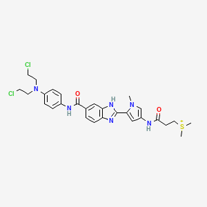 molecular formula C28H33Cl2N6O2S+ B14791951 Sulfonium, [3-[[5-[5-[[[4-[bis(2-chloroethyl)amino]phenyl]amino]carbonyl]-1H-benzimidazol-2-yl]-1-methyl-1H-pyrrol-3-yl]amino]-3-oxopropyl]dimethyl- 