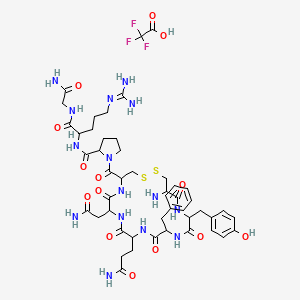 molecular formula C48H66F3N15O14S2 B14791952 H-DL-Cys(1)-DL-Tyr-DL-Phe-DL-Gln-DL-Asn-DL-Cys(1)-DL-Pro-DL-Arg-Gly-NH2.TFA 