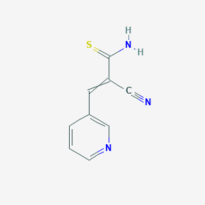 molecular formula C9H7N3S B14791965 2-Cyano-3-pyridin-3-ylprop-2-enethioamide 
