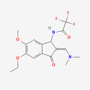 molecular formula C17H19F3N2O4 B14791996 N-[2-(dimethylaminomethylidene)-5-ethoxy-6-methoxy-3-oxo-1H-inden-1-yl]-2,2,2-trifluoroacetamide 