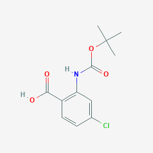 molecular formula C12H14ClNO4 B147920 2-((tert-Butoxycarbonyl)amino)-4-chlorobenzoic acid CAS No. 136290-47-6
