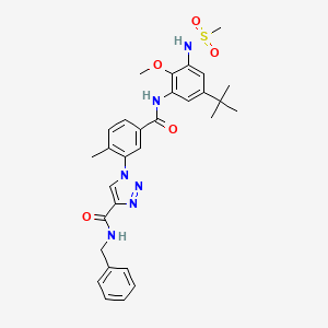 molecular formula C30H34N6O5S B14792076 N-benzyl-1-[5-({5-tert-butyl-2-methoxy-3-[(methylsulfonyl)amino]phenyl}carbamoyl)-2-methylphenyl]-1H-1,2,3-triazole-4-carboxamide 