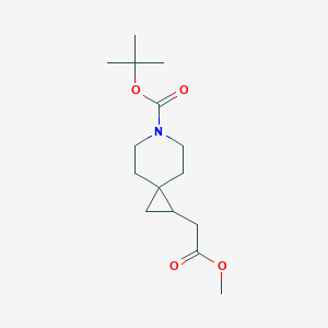 molecular formula C15H25NO4 B14792129 tert-Butyl 1-(2-methoxy-2-oxoethyl)-6-azaspiro[2.5]octane-6-carboxylate 