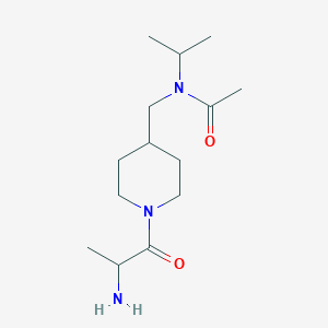 molecular formula C14H27N3O2 B14792179 N-[[1-(2-aminopropanoyl)piperidin-4-yl]methyl]-N-propan-2-ylacetamide 