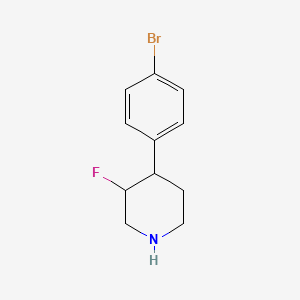molecular formula C11H13BrFN B14792209 4-(4-Bromophenyl)-3-fluoropiperidine 
