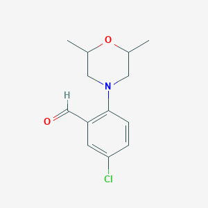 molecular formula C13H16ClNO2 B14792215 5-Chloro-2-((2R,6S)-2,6-dimethylmorpholino)benzaldehyde 