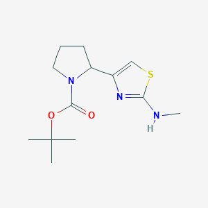 molecular formula C13H21N3O2S B14792240 Tert-butyl 2-[2-(methylamino)-1,3-thiazol-4-yl]pyrrolidine-1-carboxylate 