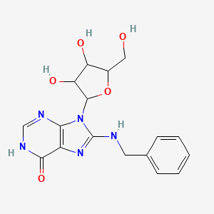 molecular formula C17H19N5O5 B14792348 8-(benzylamino)-9-pentofuranosyl-9H-purin-6-ol CAS No. 69302-07-4