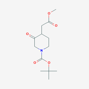 molecular formula C13H21NO5 B14792405 Tert-butyl 4-(2-methoxy-2-oxoethyl)-3-oxopiperidine-1-carboxylate 