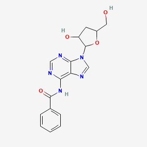 molecular formula C17H17N5O4 B14792434 N-{9-[(2R,3R,5S)-3-hydroxy-5-(hydroxymethyl)oxolan-2-yl]-9H-purin-6-yl}benzamide 