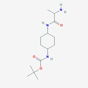 molecular formula C14H27N3O3 B14792462 tert-butyl N-[4-(2-aminopropanoylamino)cyclohexyl]carbamate 