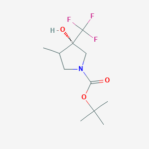 molecular formula C11H18F3NO3 B14792497 tert-butyl (3S)-3-hydroxy-4-methyl-3-(trifluoromethyl)pyrrolidine-1-carboxylate 