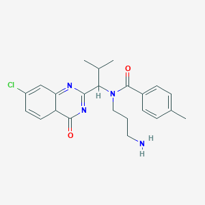 molecular formula C23H27ClN4O2 B14792563 N-(3-aminopropyl)-N-[1-(7-chloro-4-oxo-4aH-quinazolin-2-yl)-2-methylpropyl]-4-methylbenzamide 